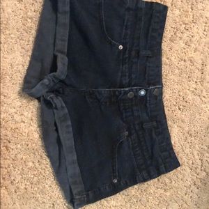Black jean shorts